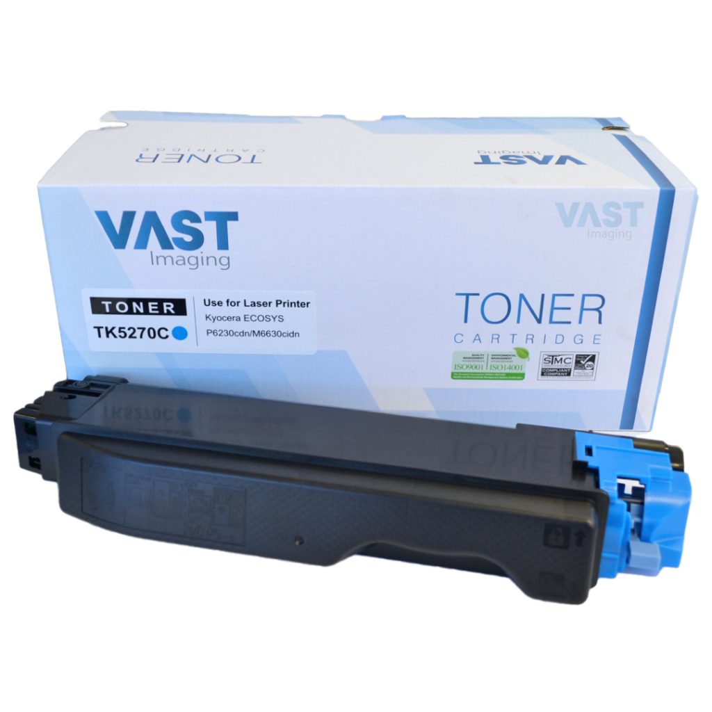 Vast Imaging TK5270 Cyan Toner for Kyocera Ecosys M6230cidn/M6630cidn, P6230cdn (6000 pages @ 5%)