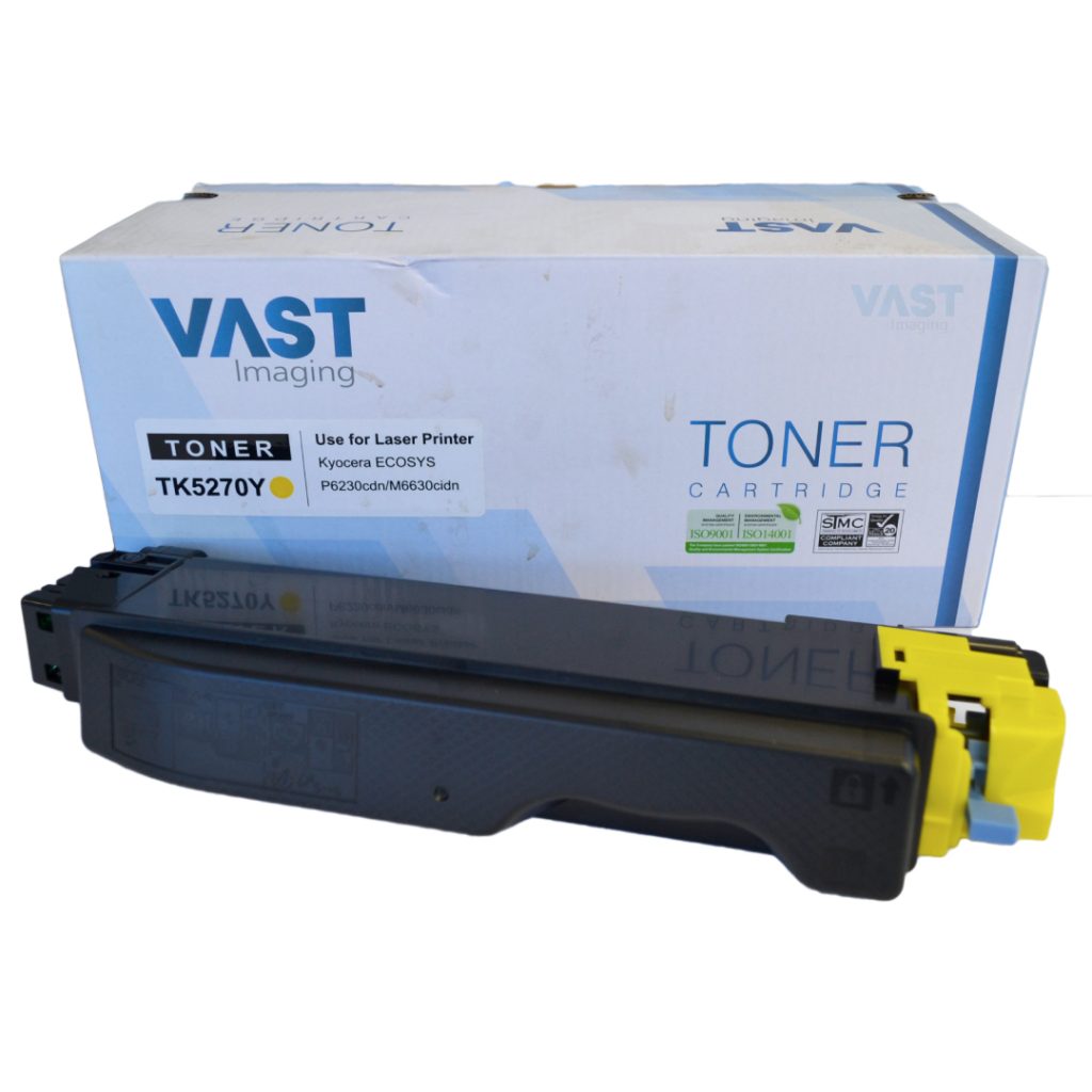 Vast Imaging TK5270 Yellow Toner for Kyocera Ecosys M6230cidn/M6630cidn, P6230cdn (6000 pages @ 5%)