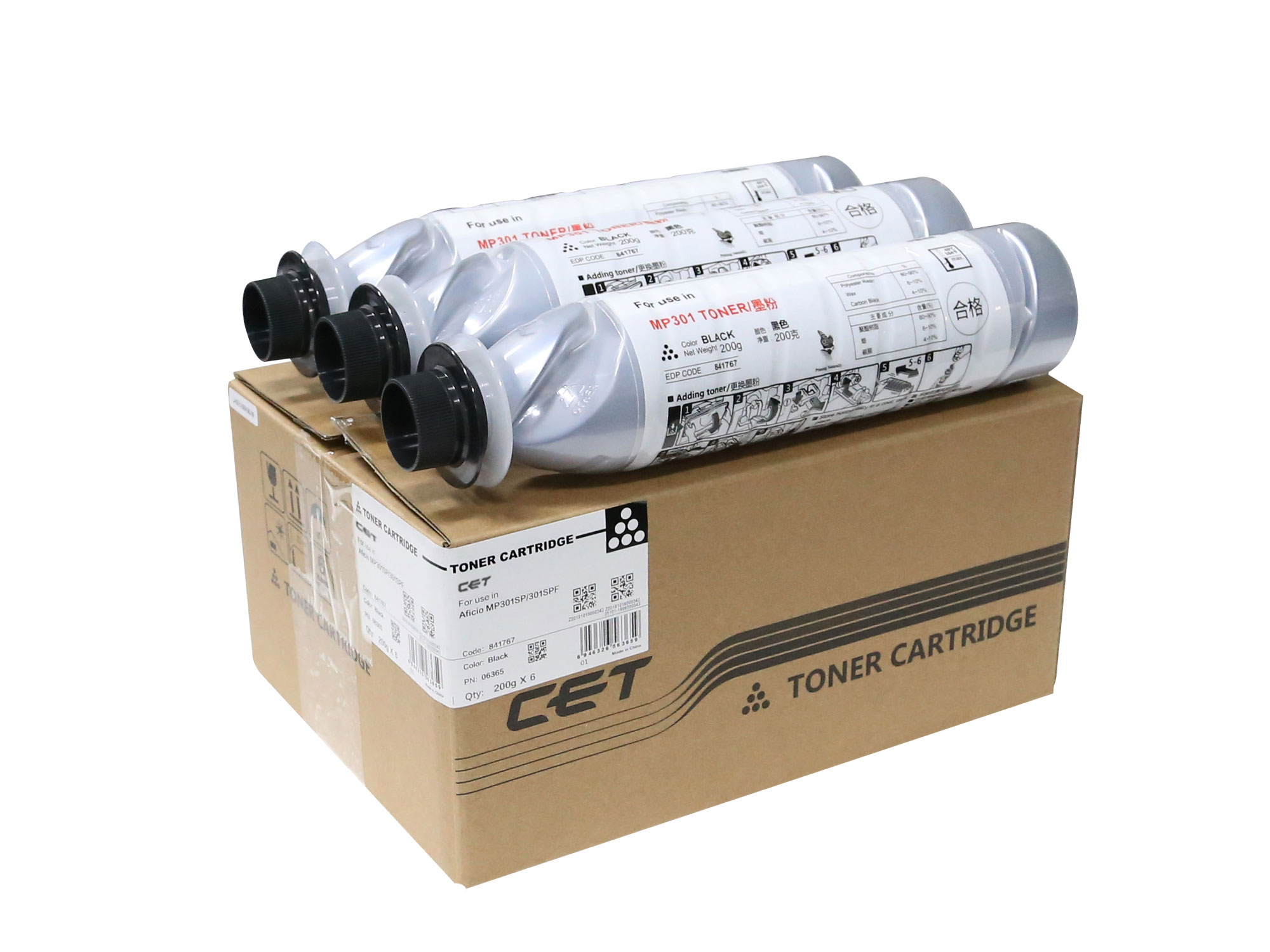 CET 841714 841767 842025 Black Toner Cartridge for Ricoh AFICIO MP301SP