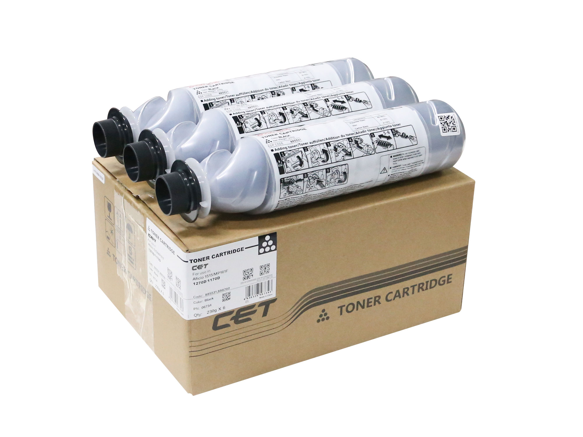 CET Type 1170D Type 1270D 888260 888261 Black Toner for Ricoh Gestetner DSM 415 / MP 161 L / MP 161 LN / MP 171 / MP 171 F / MP 171 LN & 6 more